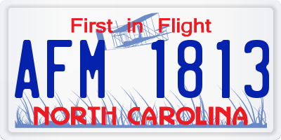 NC license plate AFM1813