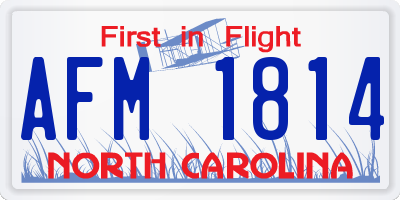 NC license plate AFM1814