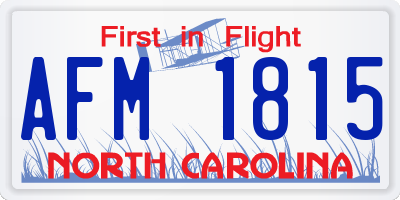 NC license plate AFM1815