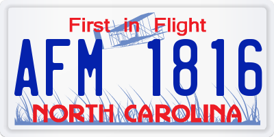 NC license plate AFM1816