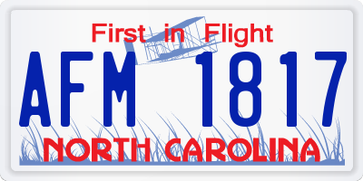 NC license plate AFM1817