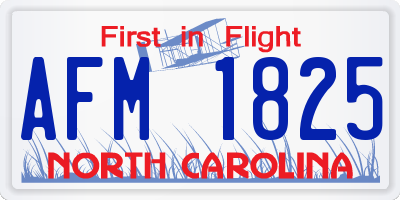 NC license plate AFM1825