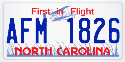 NC license plate AFM1826