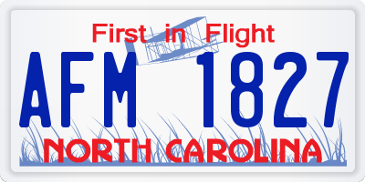 NC license plate AFM1827