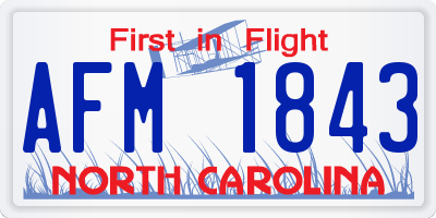NC license plate AFM1843