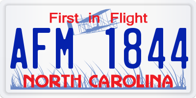 NC license plate AFM1844