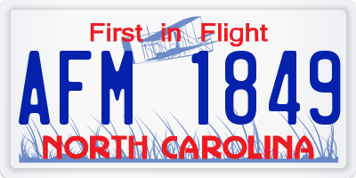 NC license plate AFM1849