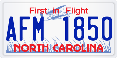 NC license plate AFM1850