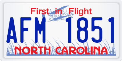 NC license plate AFM1851