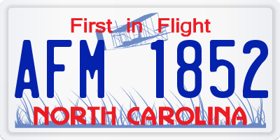 NC license plate AFM1852