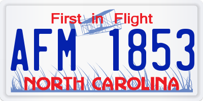 NC license plate AFM1853