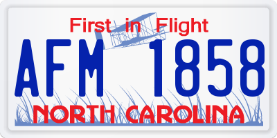 NC license plate AFM1858