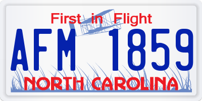 NC license plate AFM1859