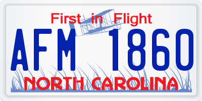 NC license plate AFM1860