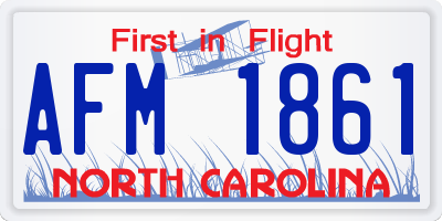 NC license plate AFM1861