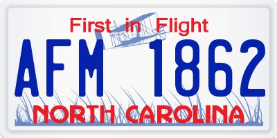NC license plate AFM1862