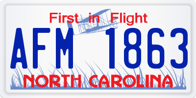 NC license plate AFM1863