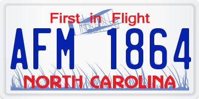 NC license plate AFM1864