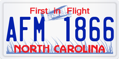 NC license plate AFM1866