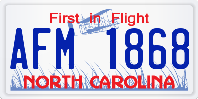 NC license plate AFM1868