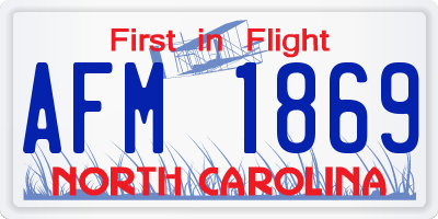 NC license plate AFM1869