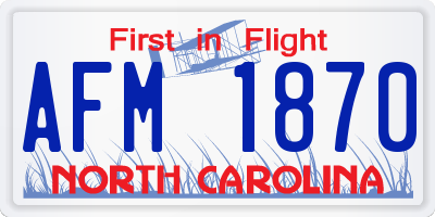 NC license plate AFM1870