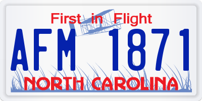 NC license plate AFM1871