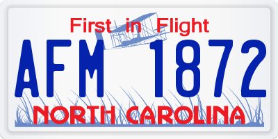 NC license plate AFM1872