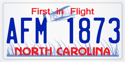 NC license plate AFM1873