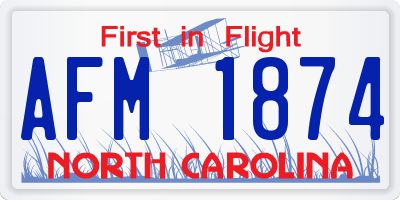 NC license plate AFM1874