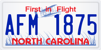 NC license plate AFM1875