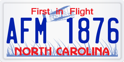 NC license plate AFM1876