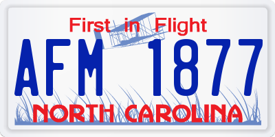 NC license plate AFM1877