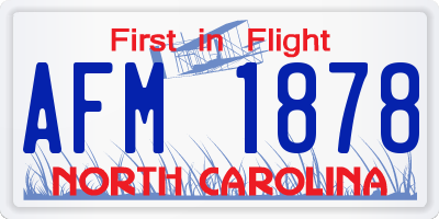 NC license plate AFM1878