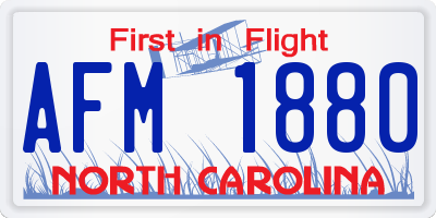 NC license plate AFM1880