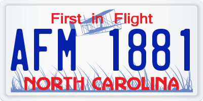NC license plate AFM1881