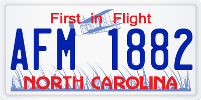 NC license plate AFM1882