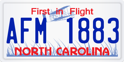 NC license plate AFM1883