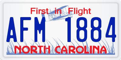 NC license plate AFM1884
