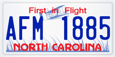 NC license plate AFM1885