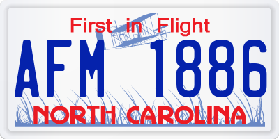 NC license plate AFM1886