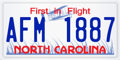 NC license plate AFM1887