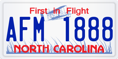 NC license plate AFM1888
