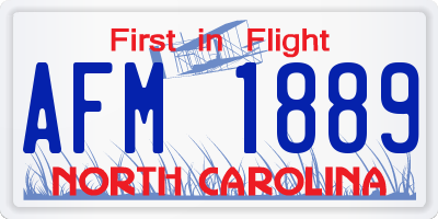 NC license plate AFM1889