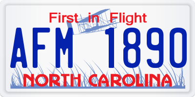 NC license plate AFM1890