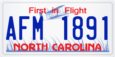 NC license plate AFM1891