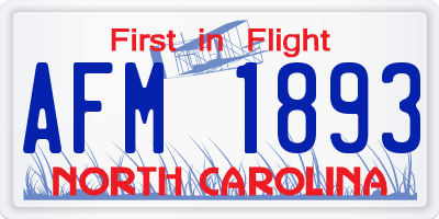 NC license plate AFM1893