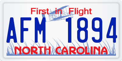 NC license plate AFM1894