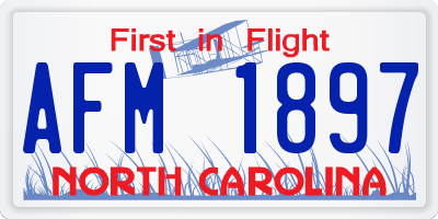 NC license plate AFM1897