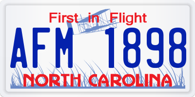 NC license plate AFM1898